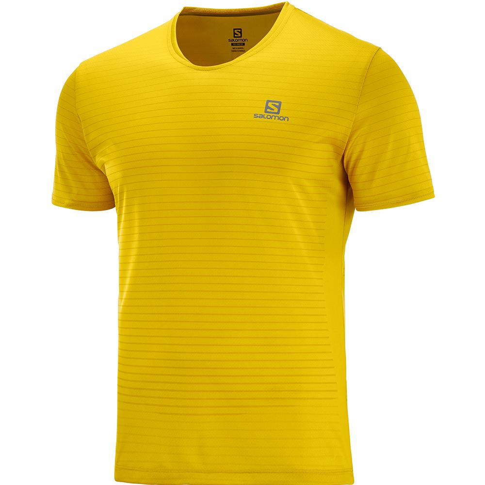 SALOMON SENSE M Philippines - Men's Tee Shirt - Yellow | 709653-CXR
